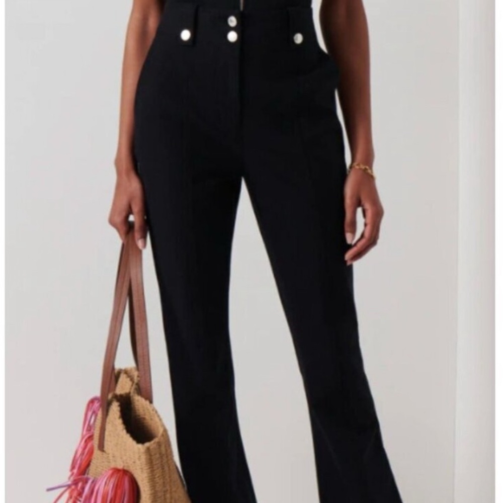 10 Crosby Derek Lam Black Wide-Leg Pants